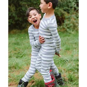 Hanna Andersson Grey Stripe Matching Family Pajamas 130 cm 8